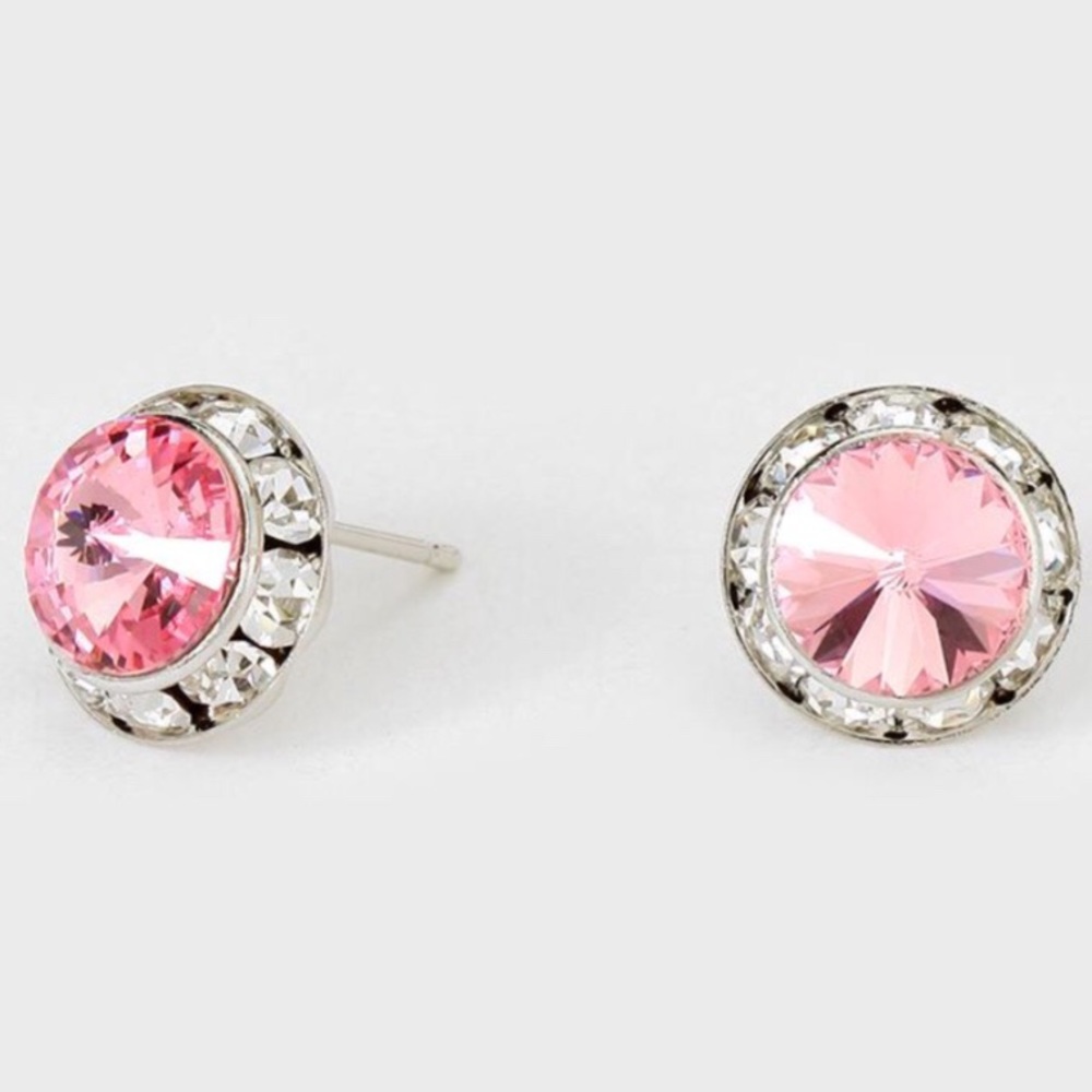 Light Pink Stud Earrings made with Swarovski C